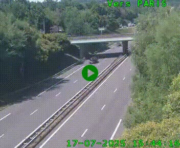 Caméra routière sur l'autoroute A20 au nord de Limoges, à la jonction avec la N520. Vue orientée vers Paris