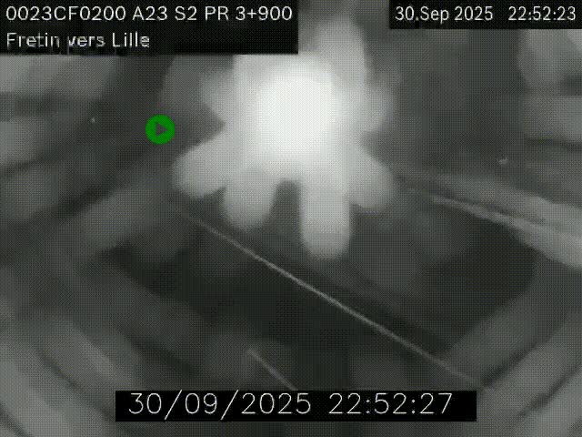 Webcam autoroute A23 à hauteur de Fretin. Vue orientée vers Lille