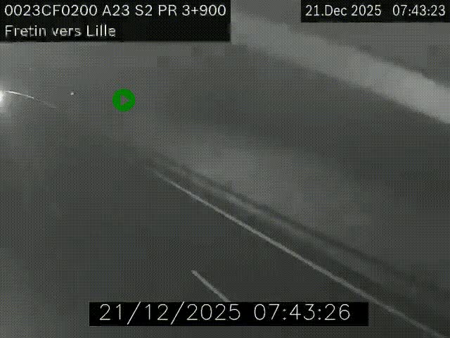 Webcam autoroute A23 à hauteur de Fretin. Vue orientée vers Lille