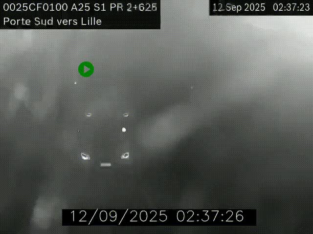 Webcam autoroute A25 sur le périphérique de Lille à hauteur de Lille-Sud et la sortie 3 Faches-Thumesnil. Vue orientée vers Lille-Centre.
