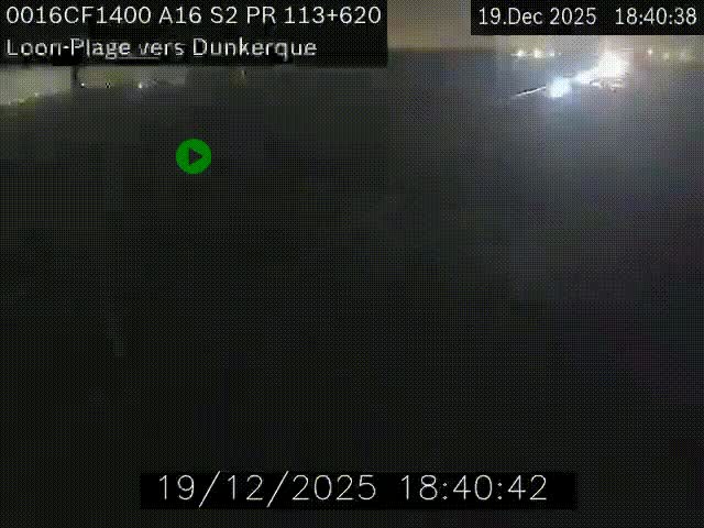 Webcam autoroute A16 à hauteur de Loon-Plage. Vue orientée vers Dunkerque et la Belgique.