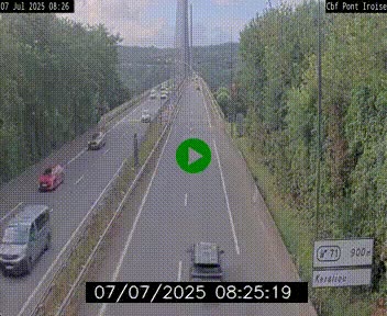 Webcam sur la N165 après le Pont de l'Iroise, à l'entrée de Brest