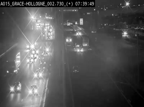 Webcam E42/A15 à Grâce-Hollogne, à proximité de la jonction avec l'A604. Vue orientée vers Namur