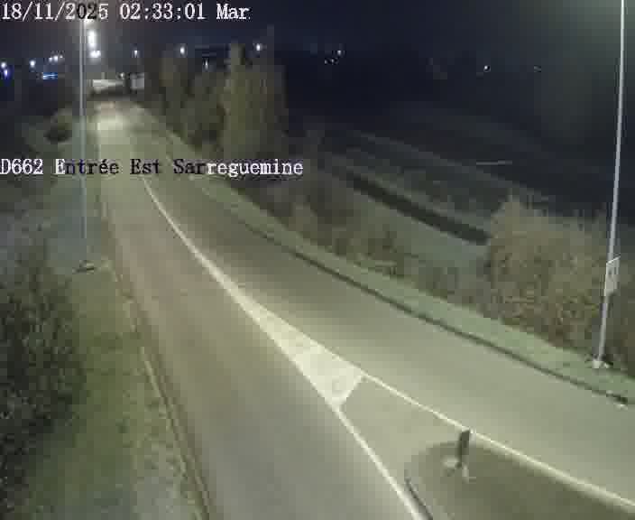 Point de vue trafic déployé sur D662 (France) à Sarreguemines, regardant vers Sarreguemines, aidant conducteurs et services à anticiper les flux.