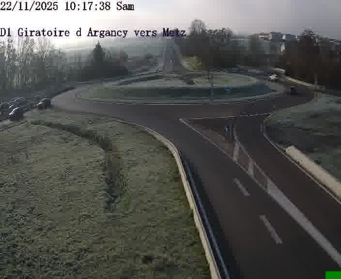 Webcam installée le long de D1 (France) à Argancy, pointée vers Metz, utile pour suivre précisément les conditions de trafic.