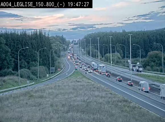 Webcam E411 dans la Côte de Léglise. Vue orientée vers Bruxelles