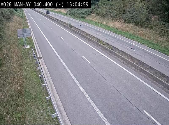 Webcam autoroute A26/E25 à hauteur de Manhay, après la jonction avec la N651 en direction de Liège - BK 40.4
