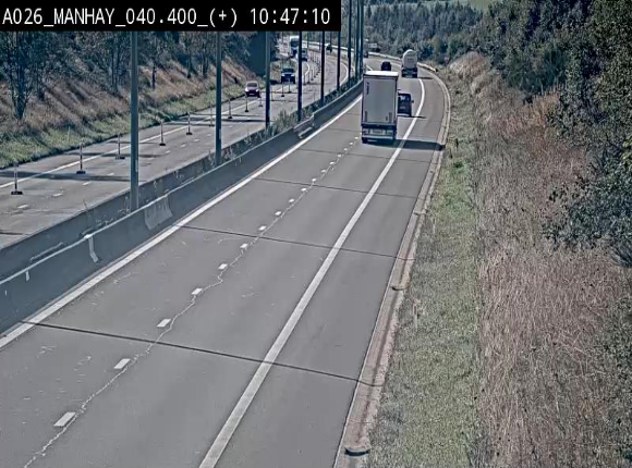 Webcam autoroute A26/E25 à hauteur de Manhay, avant la jonction avec la N651 en direction de Luxembourg - BK 40.4