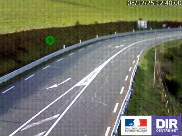 Webcam sur le col Pin Bouchain, vue orientée vers Roanne, en provenance de Lyon sur la nationale 7 (N7)