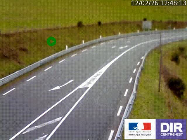 Webcam sur le col Pin Bouchain, vue orientée vers Roanne, en provenance de Lyon sur la nationale 7 (N7)