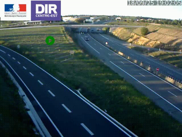 Webcam sur le contournement de Valence, sur la Nationale 7, caméra orientée vers Lyon