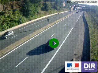 Caméra autoroutière sur l'A47 à hauteur de Givors, a proximité de Lyon. La webcam est orientée vers Lyon