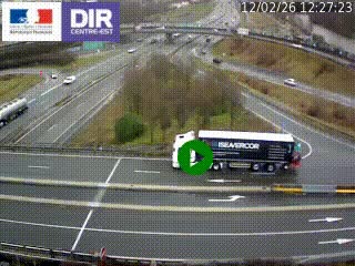 Webcam traffic à Grenoble-sud sur l'autoroute A480. Vue orientée vers l'entrée et la sortie de Grenoble