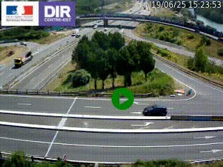 Webcam traffic à Grenoble-sud sur l'autoroute A480. Vue orientée vers l'entrée et la sortie de Grenoble