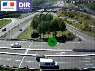 Webcam traffic à Grenoble-sud sur l'autoroute A480. Vue orientée vers l'entrée et la sortie de Grenoble