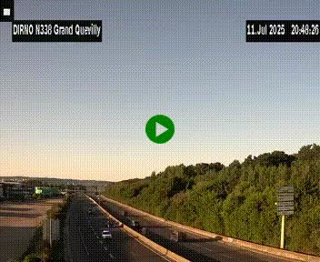 Webcam routière sur N338 à hauteur de Grand-Quevilly en périphérie de Rouen. Vue orientée vers Rouen