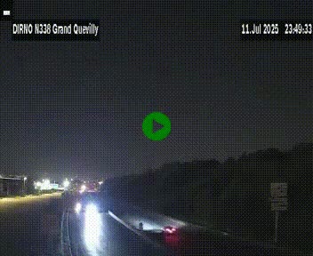 Webcam routière sur N338 à hauteur de Grand-Quevilly en périphérie de Rouen. Vue orientée vers Rouen