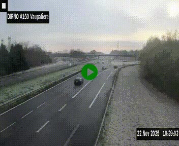 Webcam autoroute A150 à hauteur de La Vaupalière en périphérie de Rouen. Vue orientée vers Rouen