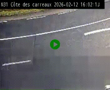 Webcam en haut de la Côte des Carreaux sur la N31 à Avesnes-en-Bray. Vue orientée vers Rouen