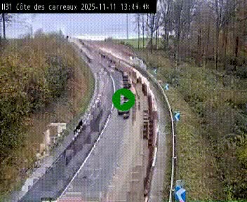 Webcam en haut de la Côte des Carreaux sur la N31 à Avesnes-en-Bray. Vue orientée vers Rouen