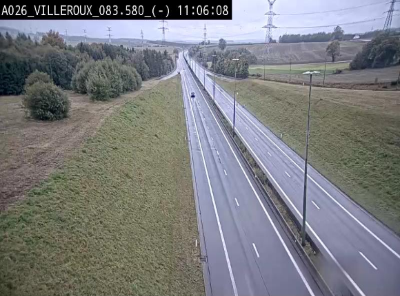 Webcam autoroute A26/E25 à hauteur de Vaux-sur-Sûre, à la jonction avec la N85 en direction de Liège - BK 83.6