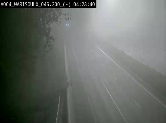 Webcam sur l'E411 à proximité de la jonction avec l'E42 à Warisoulx. Vue orientée vers le nord