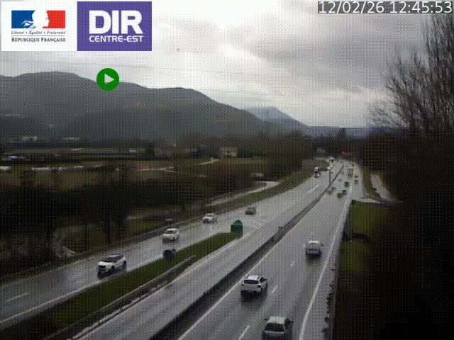 Caméra trafic à Meylan sur la Rocade-Sud de Grenoble en direction d'Aix-en-Provence