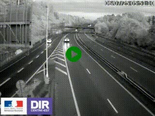 Caméra autoroute sur A6 - Valvert, près de Lyon, en direction de Paris, à hauteur de la sortie 36 Porte du Valvert