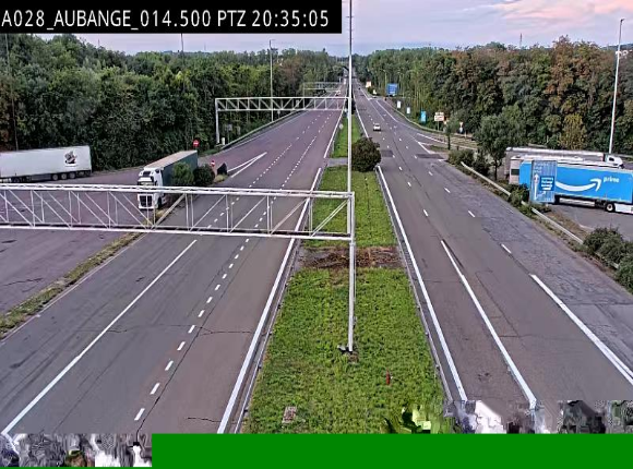 Webcam autoroute Belgique - Aubange - A28 direction Arlon - BK 14