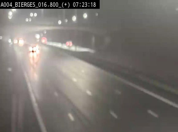 Webcam à Wavre, à hauteur de la sortie 5 Bierges. Vue orientée vers Namur