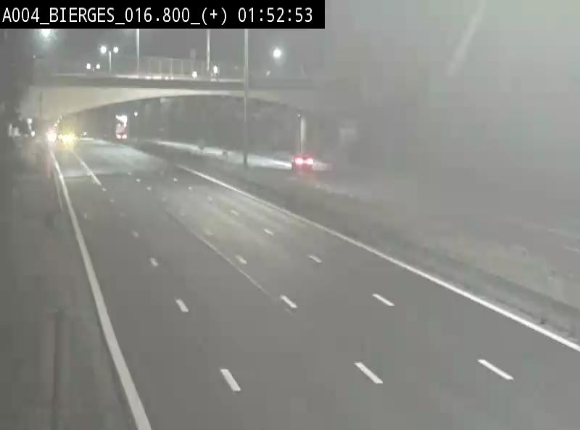 Webcam à Wavre, à hauteur de la sortie 5 Bierges. Vue orientée vers Namur