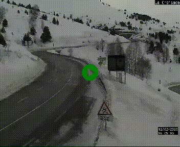 Webcam au carrefour de la croisade, à la jonction entre la N22 et la N320, avant le poste de douane franco-andorrane. Webcam à 1790 mètres d'altitude