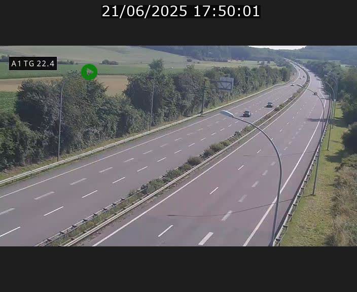 Traffic live webcam Luxembourg Flaxweiler - A1 direction Luxembourg - BK 22.4