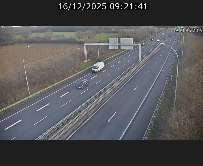 Traffic live webcam Luxembourg Croix de Bettembourg, rond-point d'Hellange - A13 direction Allemagne - BK 20.9