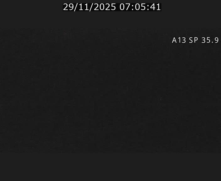 Webcam trafic sur A13 à l'entrée ouest du tunnel Markusbierg à Remerschen. Vue orientée vers Mondorf-les-Bains.