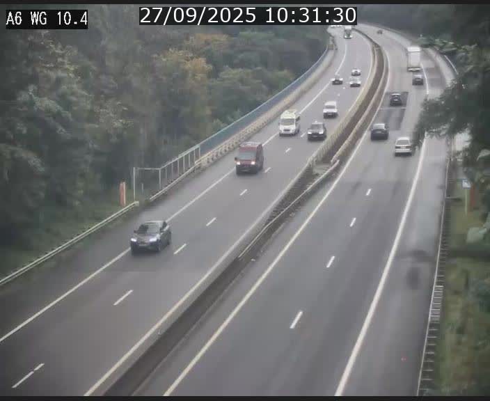 Traffic live webcam Luxembourg Mamer - A6 - BK 10.4 - direction Luxembourg/France/Allemagne