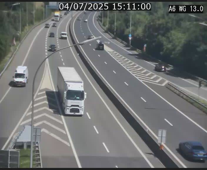 Traffic live webcam Luxembourg Mamer - A6 - BK 13 - direction Luxembourg/France/Allemagne