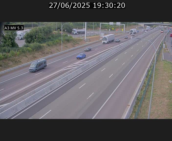 Webcam à l'Aire de Berchem au Luxembourg sur l'A3. Vue orientée vers la France