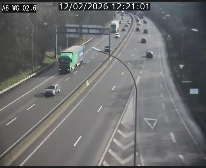 Traffic live webcam Luxembourg Croix de Cessange - A6 - BK 2.6 - direction France/Allemagne