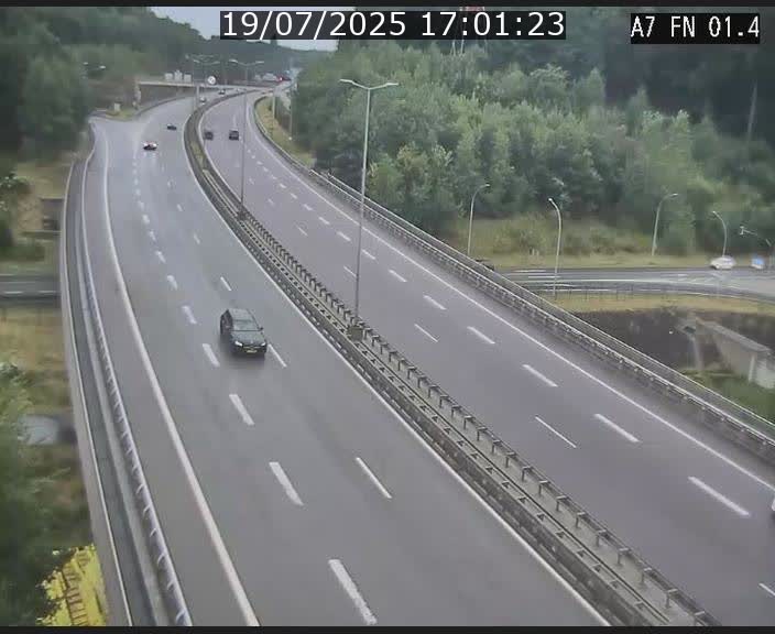 Caméra autoroute Luxembourg A7 - Tunnel Stafelter - direction Echangeur Grünewald
