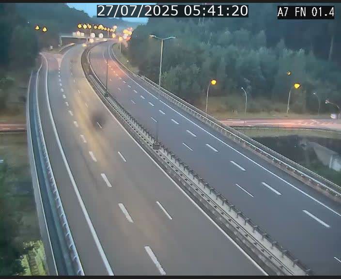 Caméra autoroute Luxembourg A7 - Tunnel Stafelter - direction Echangeur Grünewald