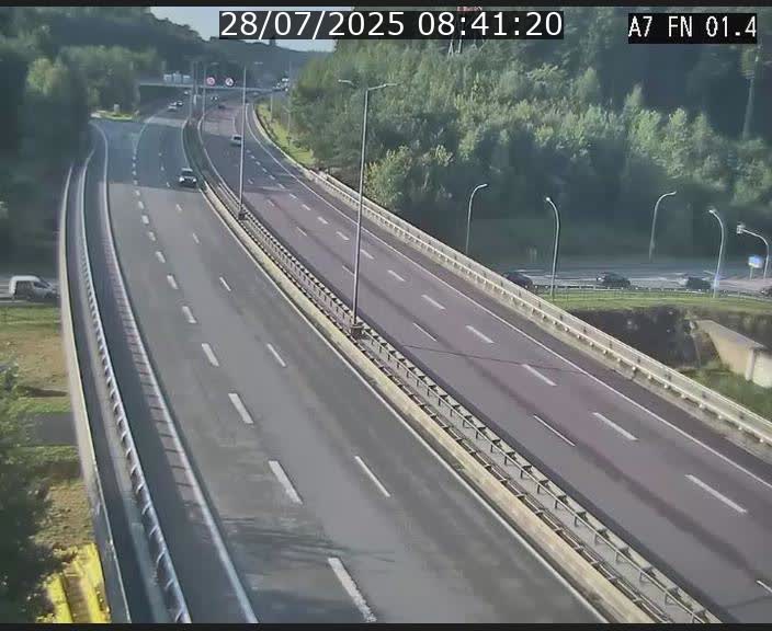 Caméra autoroute Luxembourg A7 - Tunnel Stafelter - direction Echangeur Grünewald