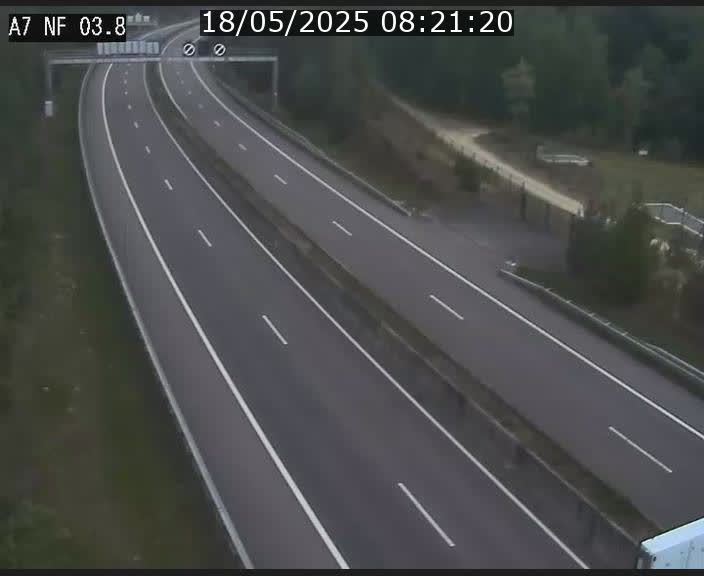 Webcam autoroute A7 au Luxembourg à la sortie du Tunnel Stafelter vers le Nord