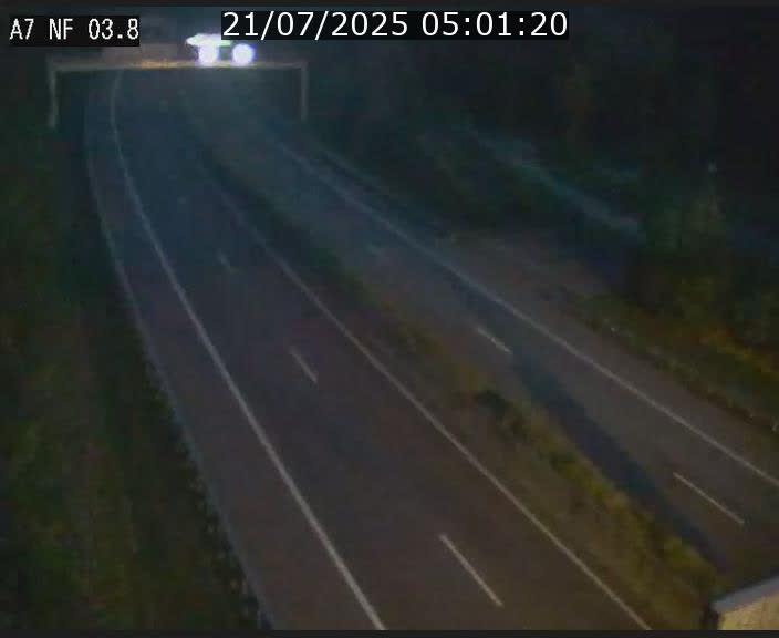 Webcam autoroute A7 au Luxembourg à la sortie du Tunnel Stafelter vers le Nord
