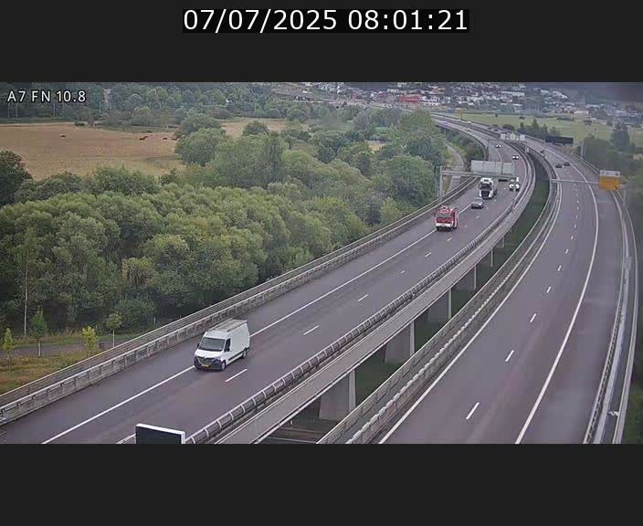 Caméra trafic Luxembourg - A7, Tunnel Gousselerbierg, sortie sud, direction rond-point Lorentzweiler (BK 10.8)