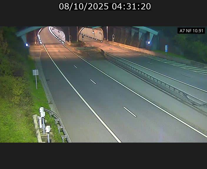 Caméra trafic Luxembourg - A7, Tunnel Gousselerbierg, entrée sud, direction Mersch
