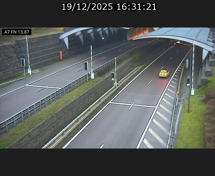 Caméra trafic Luxembourg - A7, Tunnel Gousselerbierg, entrée nord, direction Lorentzweiler