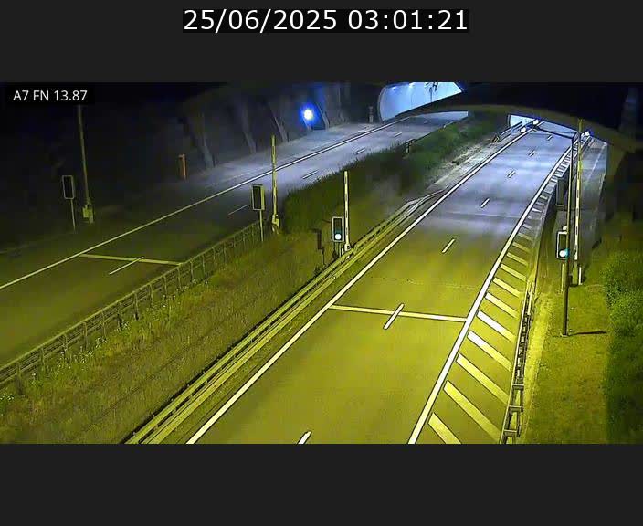 Caméra trafic Luxembourg - A7, Tunnel Gousselerbierg, entrée nord, direction Lorentzweiler