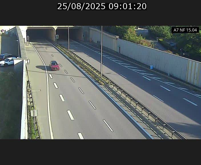 Caméra trafic Luxembourg - A7, Tunnel Mersch, entrée sud, direction Ettelbruck