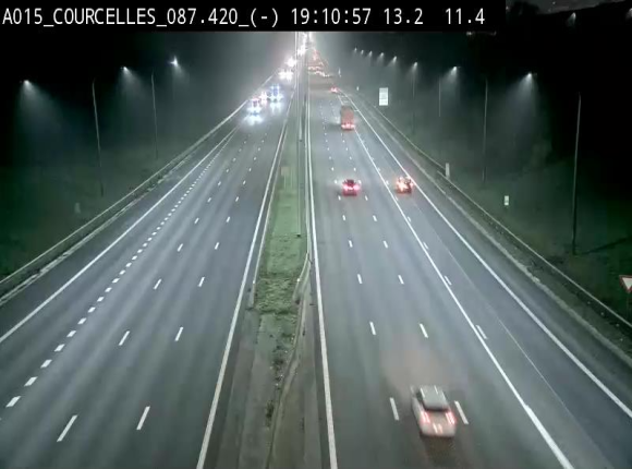 Webcam autoroute Belgique - Viesville - E42 direction Mons - BK 84.35